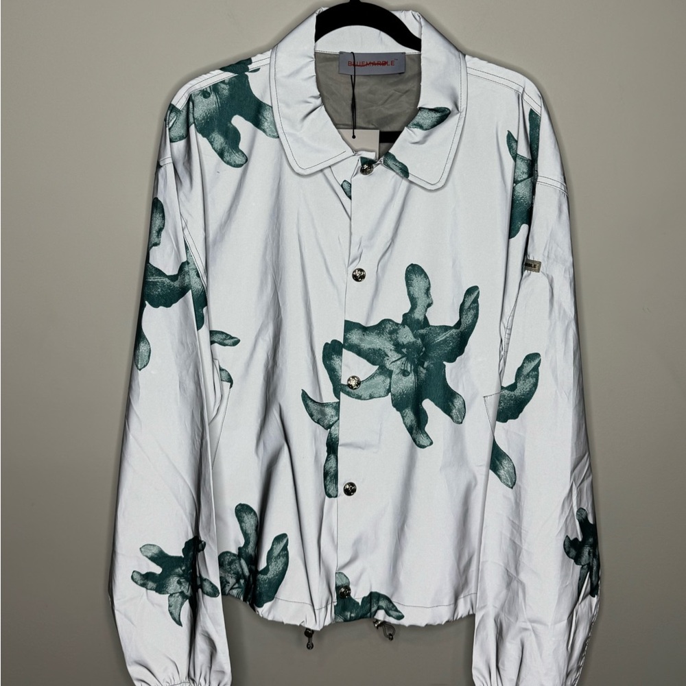 Blue Marble Coach Printed Reflective Jacket Grey Green Men’s XXL